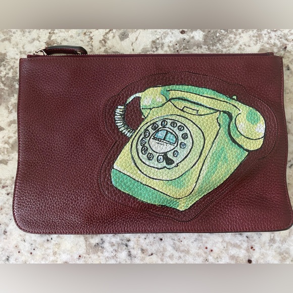 Fendi green telephone graphic oversized clutch - Picture 3 of 11